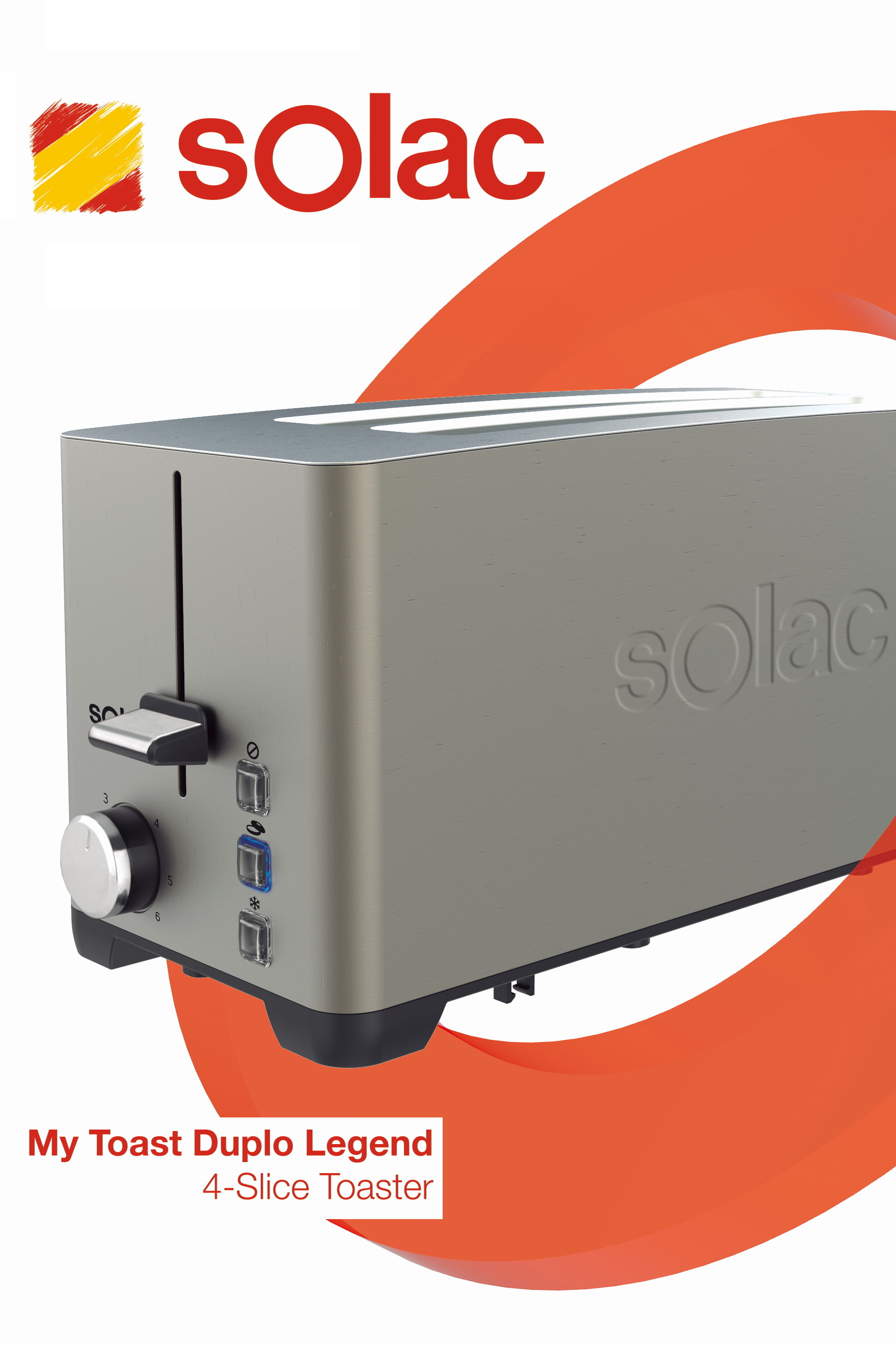 Solac My Toast II Legend 2-Slice Stainless Steel Toaster